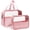 Pink, variant on Mber TSA Approved Clear Toiletry Bag Set, 2 Pack Waterproof Travel Makeup Organizer with Handle and Quart Size Zipper Cosmetic Storage Pouch, Pink