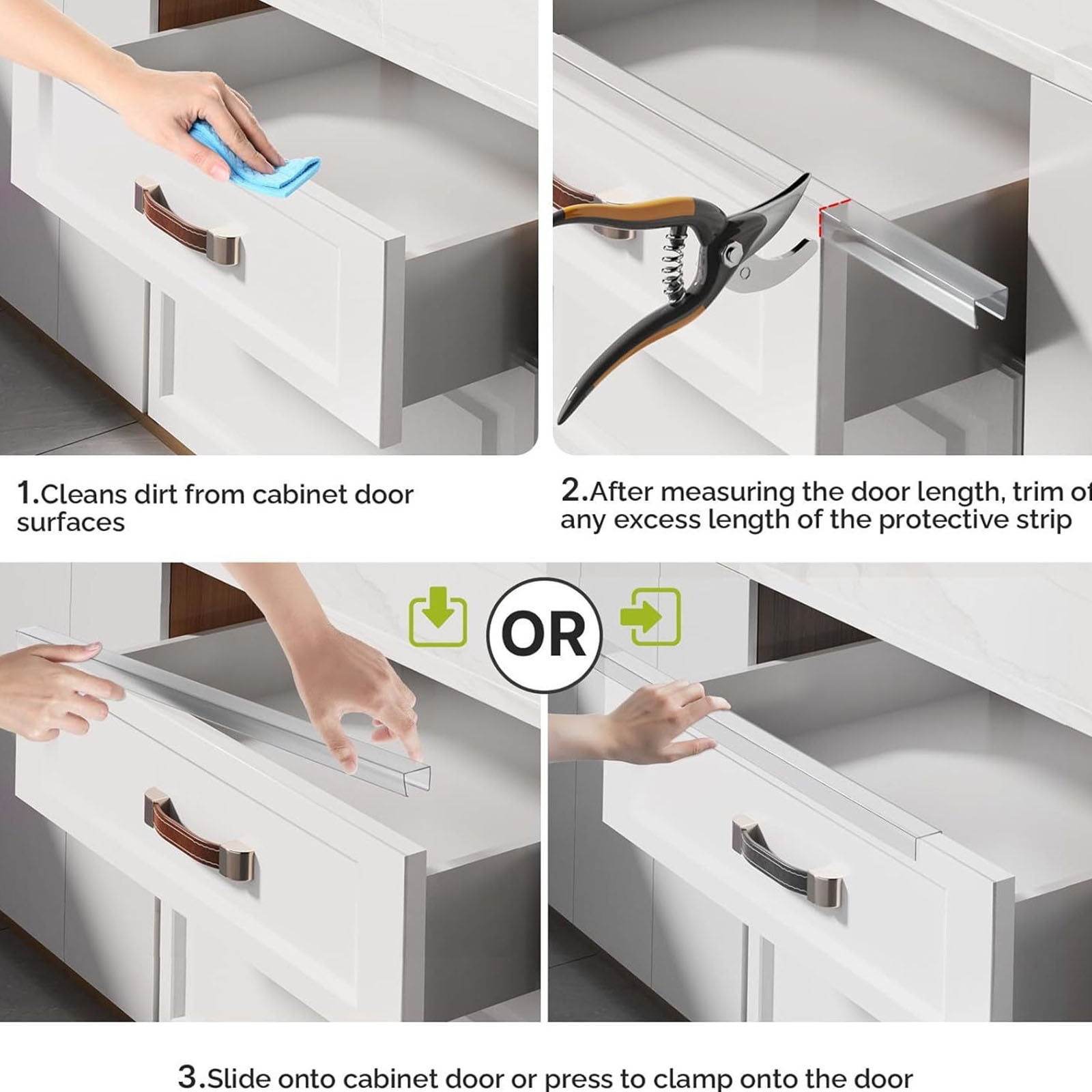 Strong Clear PVC Edges Guard 45cm Adjustable Length Customizable Protector for Cabinet Corner Child Proof Protect