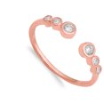 thumbnail image 4 of CHOOSE YOUR COLOR Rose Gold-Tone Clear CZ Journey Ring .925 Sterling Silver Band White Female Size 10, 4 of 4