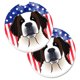 thumbnail image 1 of "Treasures American Flag & Saint Bernard Juego de 2 posavasos para portavasos BB2176CARC, 2.56, multicolor" Caroline's Treasures BB2176CARC, 1 of 1