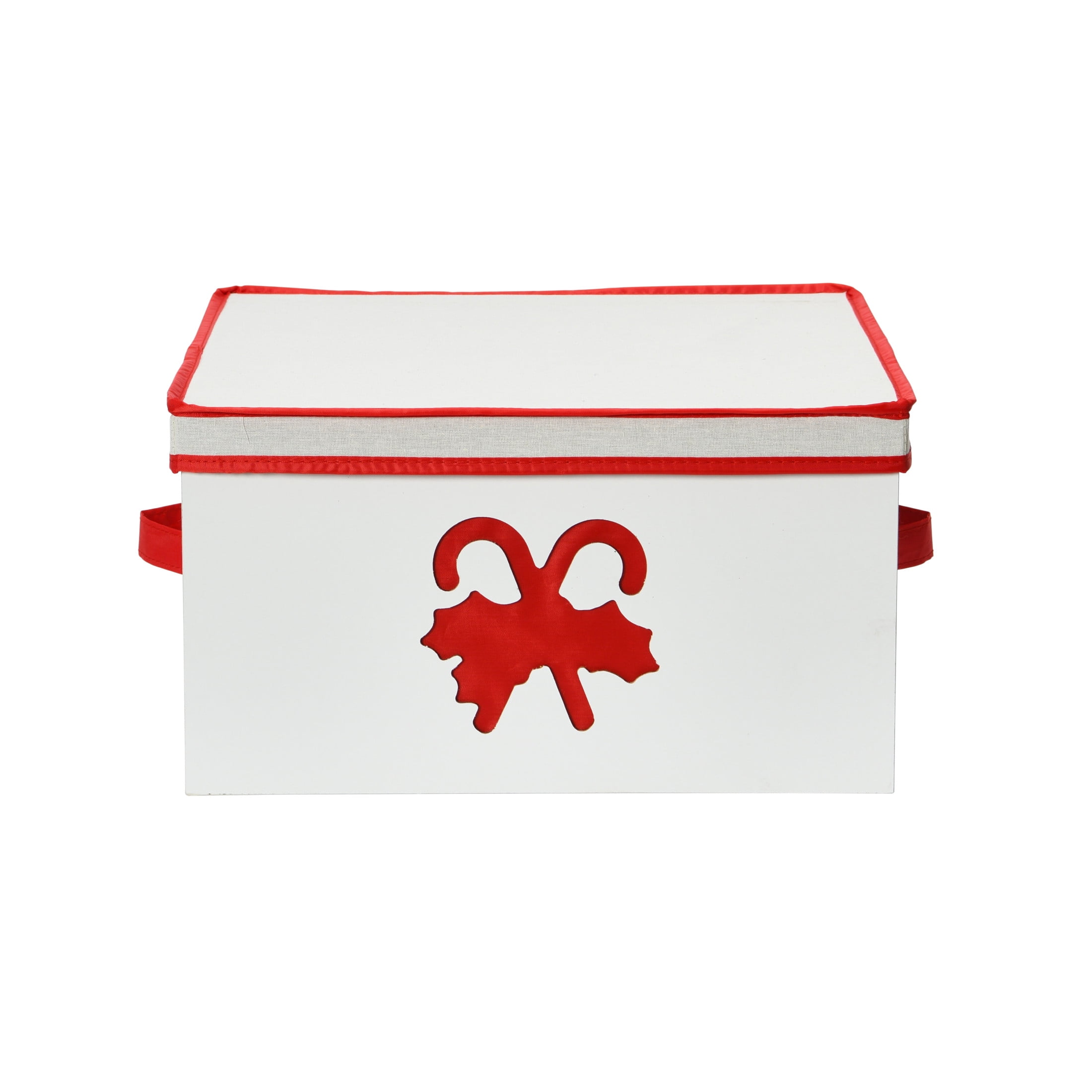 Household Essentials Holiday Storage Box, Large, Red Candy Cane