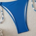 thumbnail image 4 of Women's Triangle Bikini Set Halter String Two Piece Swimsuit Brazillian Bathing Suit Cheeky Cute Swimwear (Blue,M), 4 of 6
