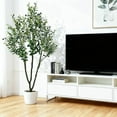 thumbnail image 7 of 7Ft Fake Black Olive Tree with Pot, Indoor/Outdoor Faux Olive Plant for Living Room, Home Office, Entryway, Restaurant, Store & Wedding Decor Housewarming Gift, 7 of 7