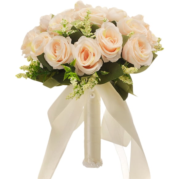 Ramo de novia de imitación de rosas, ramo de novia con flores, suministros para bodas
