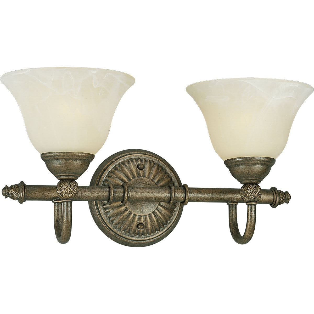 Progress Lighting P3205 Savannah Two Light Bathroom Fixture With Pinele Patte Progress Lighting P3205 Savannah Two Light Bathroom Fixture With Pinele Patte