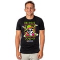 thumbnail image 5 of One Piece Live Action Straw Hat Pirates Logo In Colorful Frame Crew Neck Short Sleeve Men's Black T-shirt
-5XL, 5 of 7