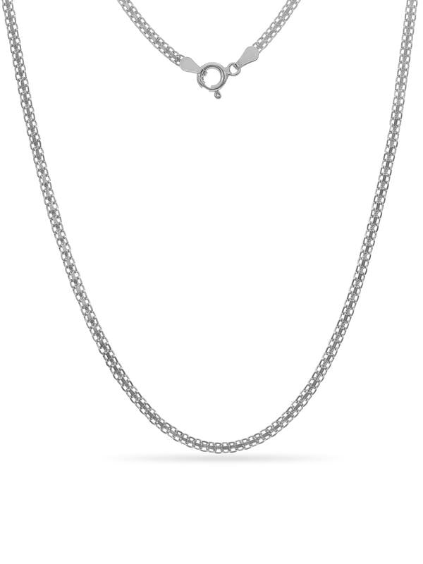 Sterling Silver Bismark Chain Necklace 18 Inch