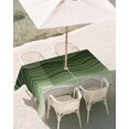 thumbnail image 3 of 52x70 Inch Outdoor Tablecloth with Umbrella Hole Zipper Rectangle Green Ocean Waves Rectangular Tablecloths Outside Waterproof Chic Rustic Abstract Ombre Stripes Art Patio Table Cover for Picnic, 3 of 8
