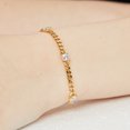 thumbnail image 3 of Pulsera de cadena cubana de oro de estilo europeo y americano con diamantes, adornos de mano simples de circón de moda para mujer, 3 of 5