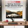thumbnail image 5 of ACGAM MAS-1S Spring-Assisted Single-Monitor Mount with with Flexible Angle and Install, VESA Monitor Desk Mount for 17"-32" Computer Screen, 4.4-19.8 lbs, 5 of 17