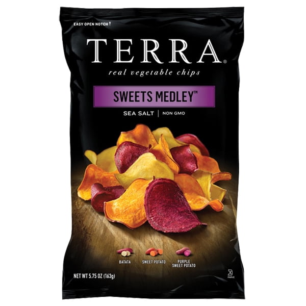 Terra Sweet Medley Sea Salt Real Vegetable Chips 6 oz Bags Pack of 12