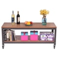 thumbnail image 3 of Costway 2 Tier Wood Metal Rolling Cart Storage Rack Bookcase Shelf Sturdy Display, 3 of 9