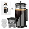 thumbnail image 1 of Cafe Du Chateau Cafetera de prensa francesa de acero inoxidable – Cafetera de prensa de café versátil de 34 oz con filtración de 4 niveles, sin BPA, prensa francesa de acero inoxidable, 1 of 5