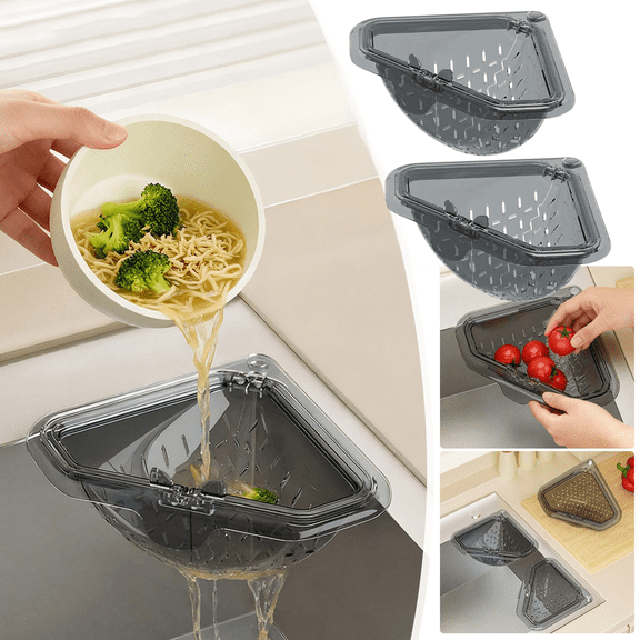 2PC Drain Basket for Kitchen Sink, Multi Purpose Drain Basket Sink Strainer, Sink Organizer Rack for Kitchen, Kitchen Basket Strainer Kitchen Sink Basket