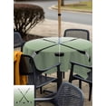 thumbnail image 6 of Square Outdoor Tablecloth with Umbrella Hole Sage Green Ombre Outside Table Cloth Waterproof Patio Table Cover Black Hockey Sticks Minimalist Style Zipper Tablecloths for Picnic Camping 60x60 Inch, 6 of 8