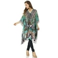 thumbnail image 5 of Sakkas Zeni Women's Short sleeve V-neck Summer Floral Print Caftan Dress Cover-up - 481 - One Size, 5 of 5