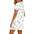 thumbnail image 5 of Sleepwear Dress for Women New Women’s Print Nightshirt with Pockets Lapel Neck Button Loose Nightgown Summer Ruffle Short Sleeve Casual Sleep Dress, 5 of 7