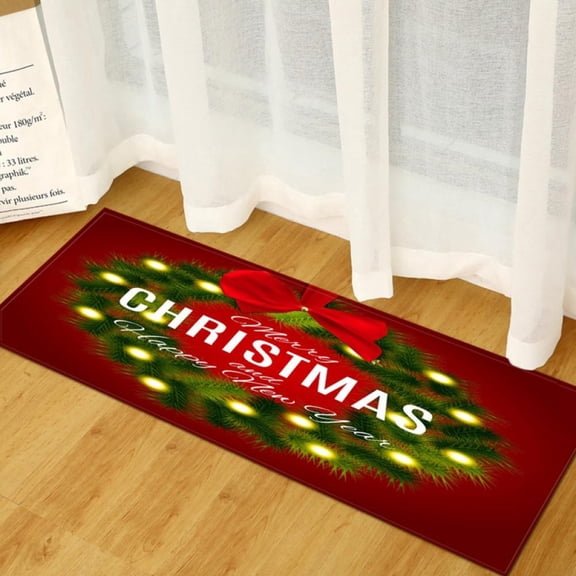 Christmas Home Bathroom Absorbent Non-slip Mat, Non Slip Bath Mat, Living Room Kitchen Sofa Carpet Door Mat Floor Mat, Christmas Rug, 15.75" * 23.62"