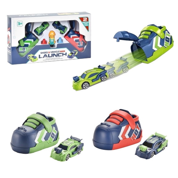 2 Pack Car Toys for Boys 3-6 Years, Kids' Creative Ejection Fun Shoes Toy Cars, Gifts for Boys Girls Ages 3 