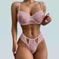 thumbnail image 2 of Gibobby Sujetador De Encaje Para Mujer Conjunto De Lencería Erótica Cuello V Lencería erótica Sexy para Mujer, Vestido de Piel Sexy y Casual, Mujer Sexy(Rosa, M), 2 of 5