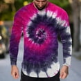 thumbnail image 2 of T-shirts d'Automne pour Homme Col Rond Manches Longues Hauts Imprimé Teinture sur Nœuds Blouses d'Automne, 2 of 5