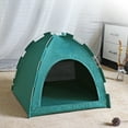 thumbnail image 4 of Coollooc Cat Tent, Cats Tent Cave Nest Bed, Portable Kitten Tents, Pet House for Dog, Pet Cute Cave Nest Dog Houses for Small Animals All Seasons Indoor and Outdoor(A,Green), 4 of 8
