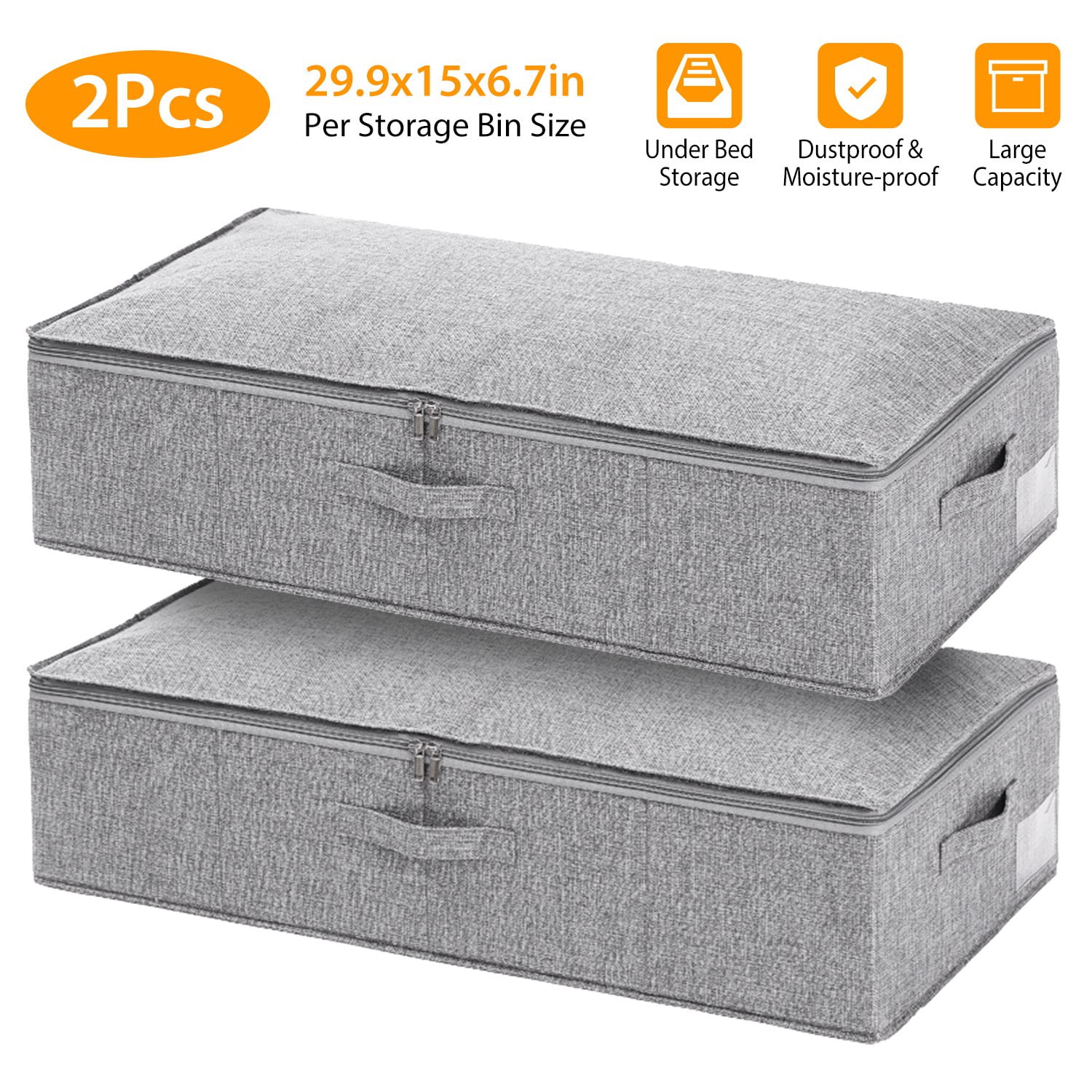 HIGH QUALITY Set of 2 Large Under Bed Storage Box with Wheels 