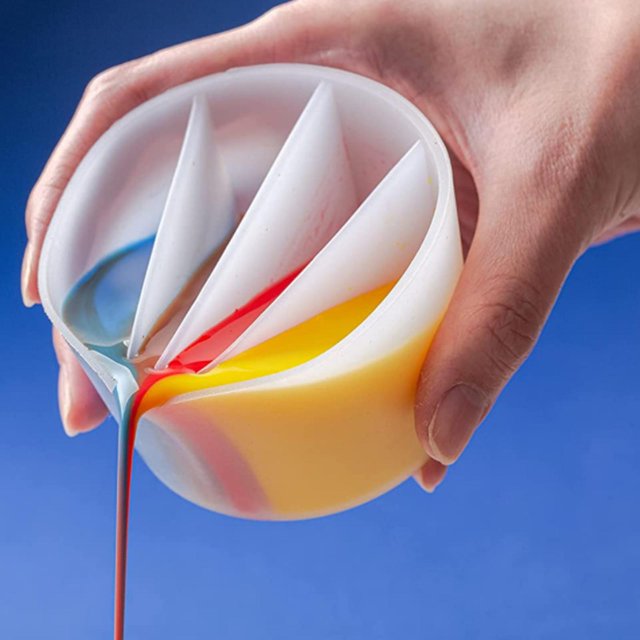 Taza dividida Suministros para verter pintura Taza medidora de resina Taza de tóner Taza mezcladora Taza de distribución para de árbol Cintas 4 canales Soledad Tazas para mezclar