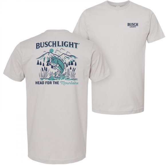 Busch T-Shirt à Imprimé Avant/arrière Light Head for The Mountains Fishing - Petit
