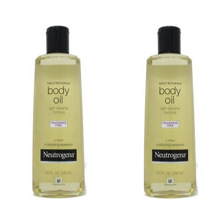2 Pack Neutrogena Body Oil Fragrance Free Light Sesame Formula 8.5 Ounce