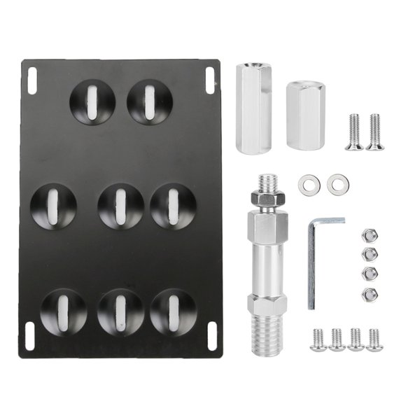 License Plate Mounting Plate, Car Front Bumper Tow Hook License Plate Mount Bracket 8 Holes Adjustable Holder