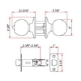thumbnail image 4 of Satin Nickel Ball Privacy Door Knob, Bed and Bath Turn-Button Lock with Emergency Release, Adjustable Backset, 4 of 14