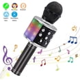 thumbnail image 1 of Wireless Microphone Karaoke Portable Bluetooth Speaker Home KTV Player with LED Dancing Lights black, 1 of 5