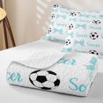 thumbnail image 4 of Erosebridal Blue Ribbon Bow Quilt Full For Girls Teens,Kids Football Soccer Pattern Full Bedspread Sets,3 Pieces, 4 of 7