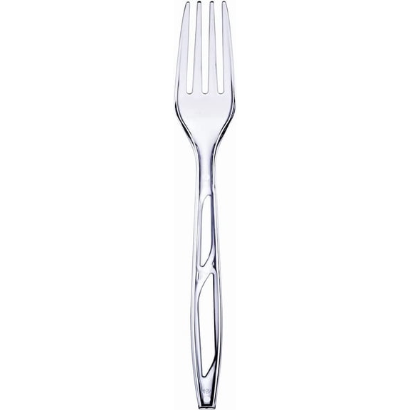 GUSTO Premium Plastic Forks Heavy Duty Silverware Disposable Cutlery, 50-Pack Clear