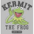 thumbnail image 2 of Men's The Muppets Kermit 1955 Collegiate Graphic Tee Athletic Heather Medium, 2 of 5