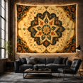 thumbnail image 6 of Intricate Symmetrical Mandala on a Warm Parchment Background, Mystical Boho for Meditation Enthusiasts, Ornate Wall Art Decor, Housewarming Gift Tapestry Wall Hanging for Bedroom and Living Room, 6 of 7