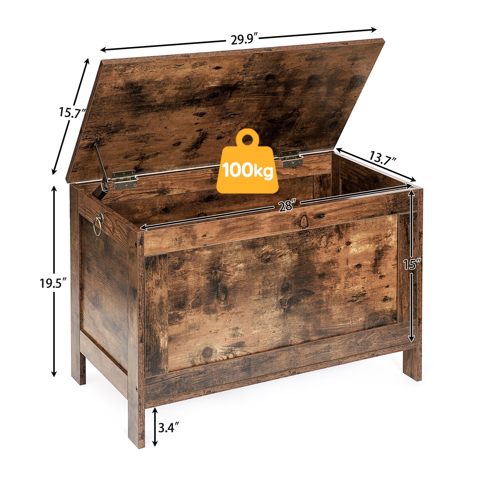 Retro Toy Box Organizer with Safety Hinge Easy Assembly Sturdy Entryway Storage Bench Wood Look Accent Furniture HOOBRO Storage Chest Greige BG75CW01 