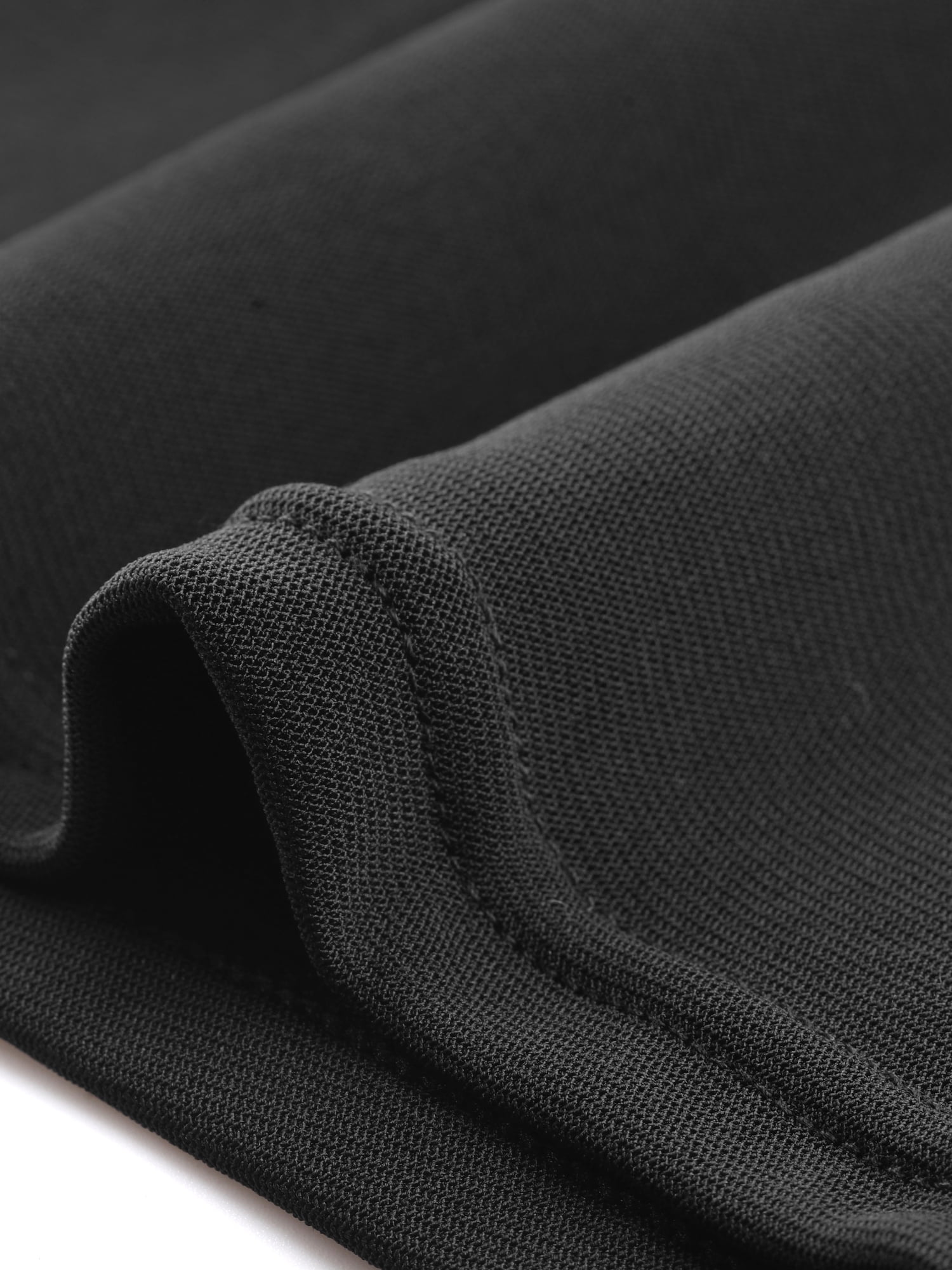 DARING DIVA Women's Long Sleeve V Neck Collared Slim Fit Blouses L Black
