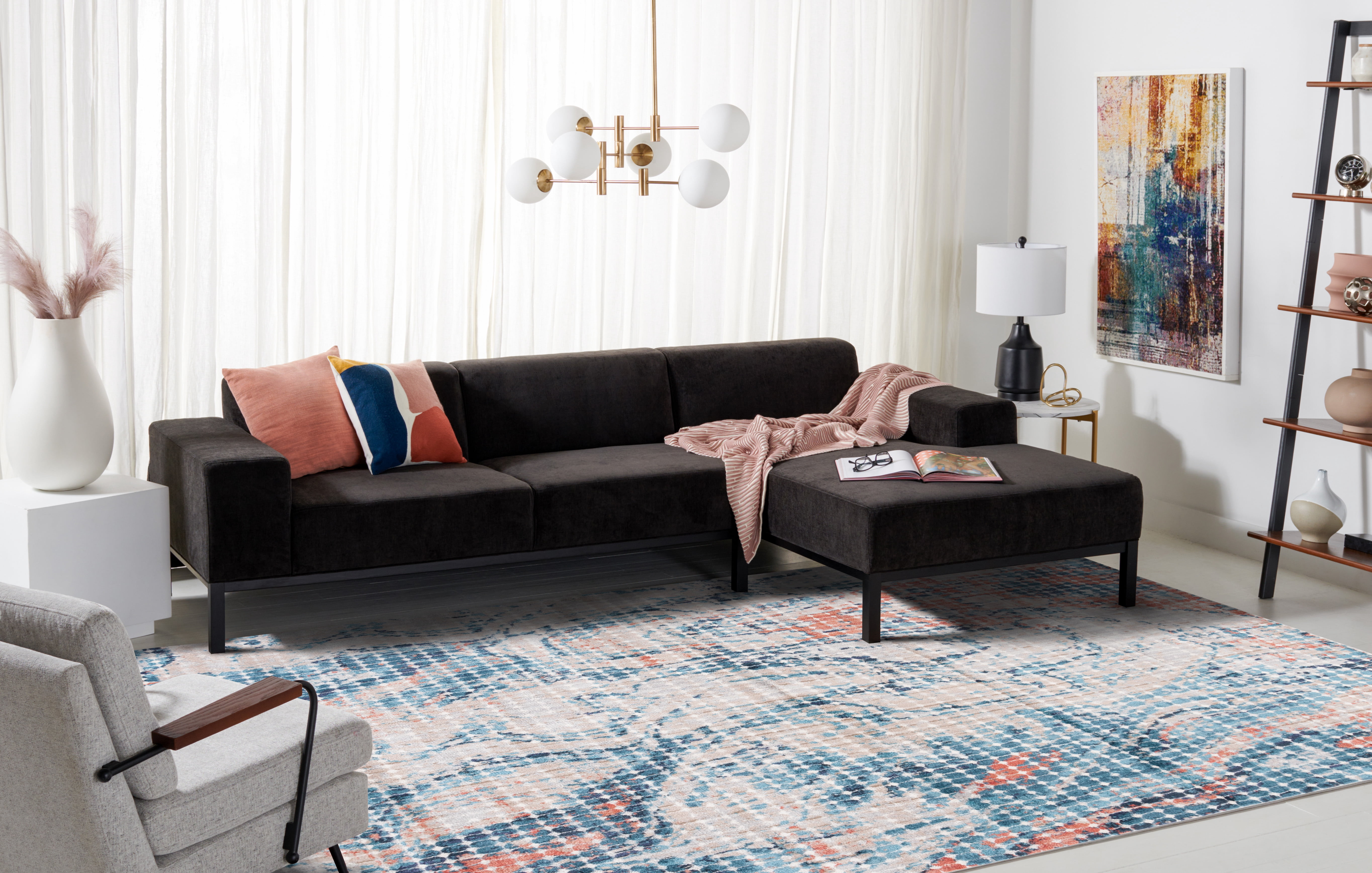 Safavieh Madison Anuki Abstract Area Rug, Gray/Blue, 4' x 6'