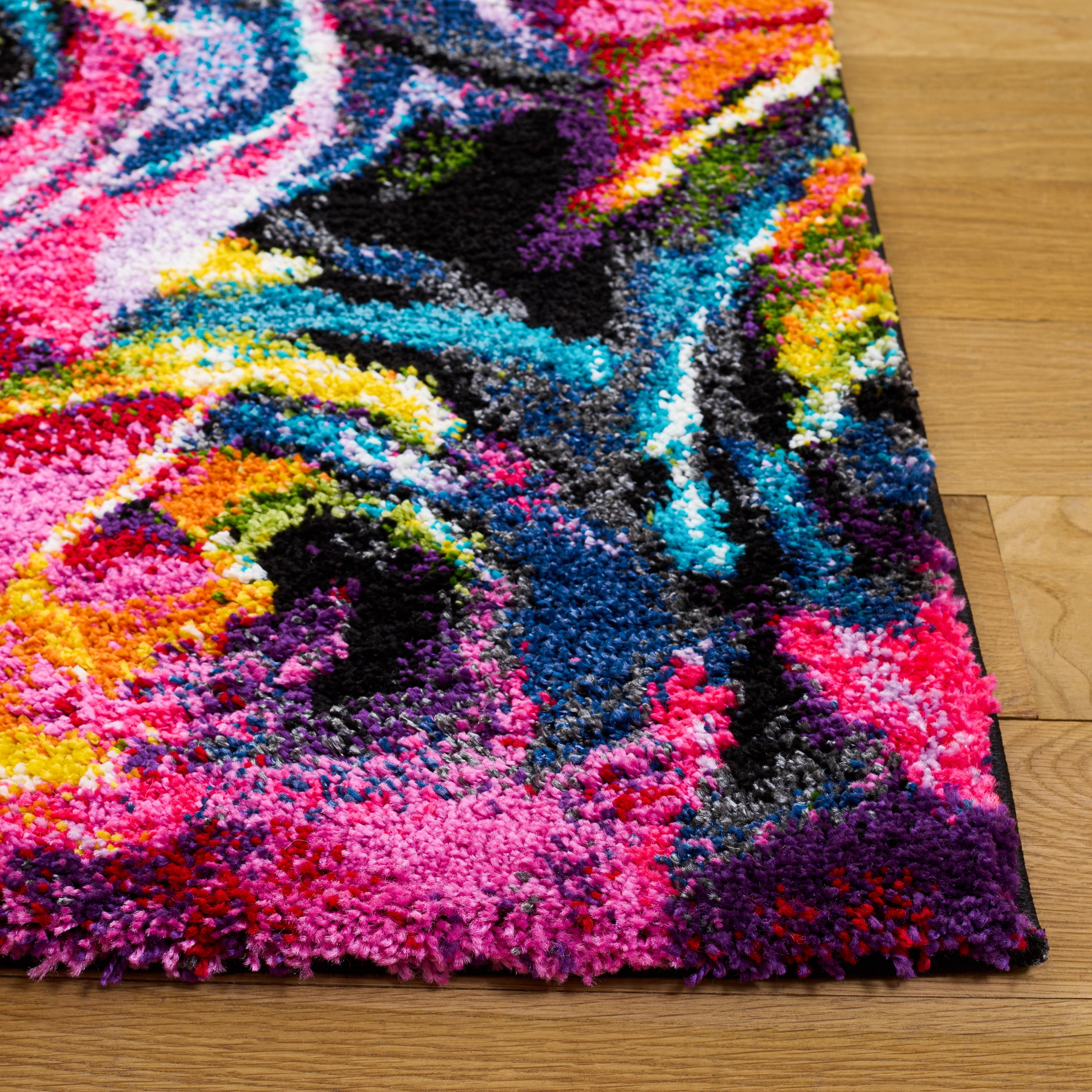 Safavieh Fiesta Anabella Floral Shag Area Rug, Fuchsia/Multi, 9' x 12'