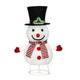 thumbnail image 2 of 28in LED Snowman Outdoor Decoration | Foldable Telescopic Waterproof Lighted Holiday Ornament | Metal & Cloth Multicolor | Battery Powered | Weather Resistant Christmas Yard Decor, 2 of 8
