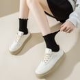 thumbnail image 4 of 5 Pairs Ribbed Knitted Ruffle Ankle Socks for Women and Girls Elastic Cuffs Casual Frilly Dress Socks Comfort Footwear, 4 of 8