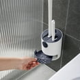 thumbnail image 2 of BVXEEP Toilet Brush and Holder Set, Tpr Toilet Brush Set with Small Bristles , Toilet Wall-Mounted Punch- Wall-Mounted Toilet Brush ,Bottom with Drip Tray, 2 of 8