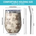 thumbnail image 5 of 12oz Stemless Wine Tumblers Beige Highland Cow Fence Pattern Vacuum Insulated Stainless Steel Travel Tumbler Cups Mug with Lid and Straw for Champaign,Cocktail,Beer with Cleaning Brush, 5 of 5