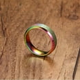 thumbnail image 3 of 1pc Vibrant Titanium Steel Frosted Ring – Rainbow Iridescent Glitter Band for Men & Women, Street Style Fashion Jewelry, Bling Jewelry,Multicolor12, 3 of 9