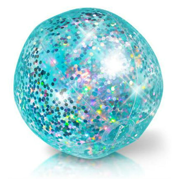 Silver Glitter Inflatable Beach Ball Jumbo Size 13.75 inches - Walmart ...