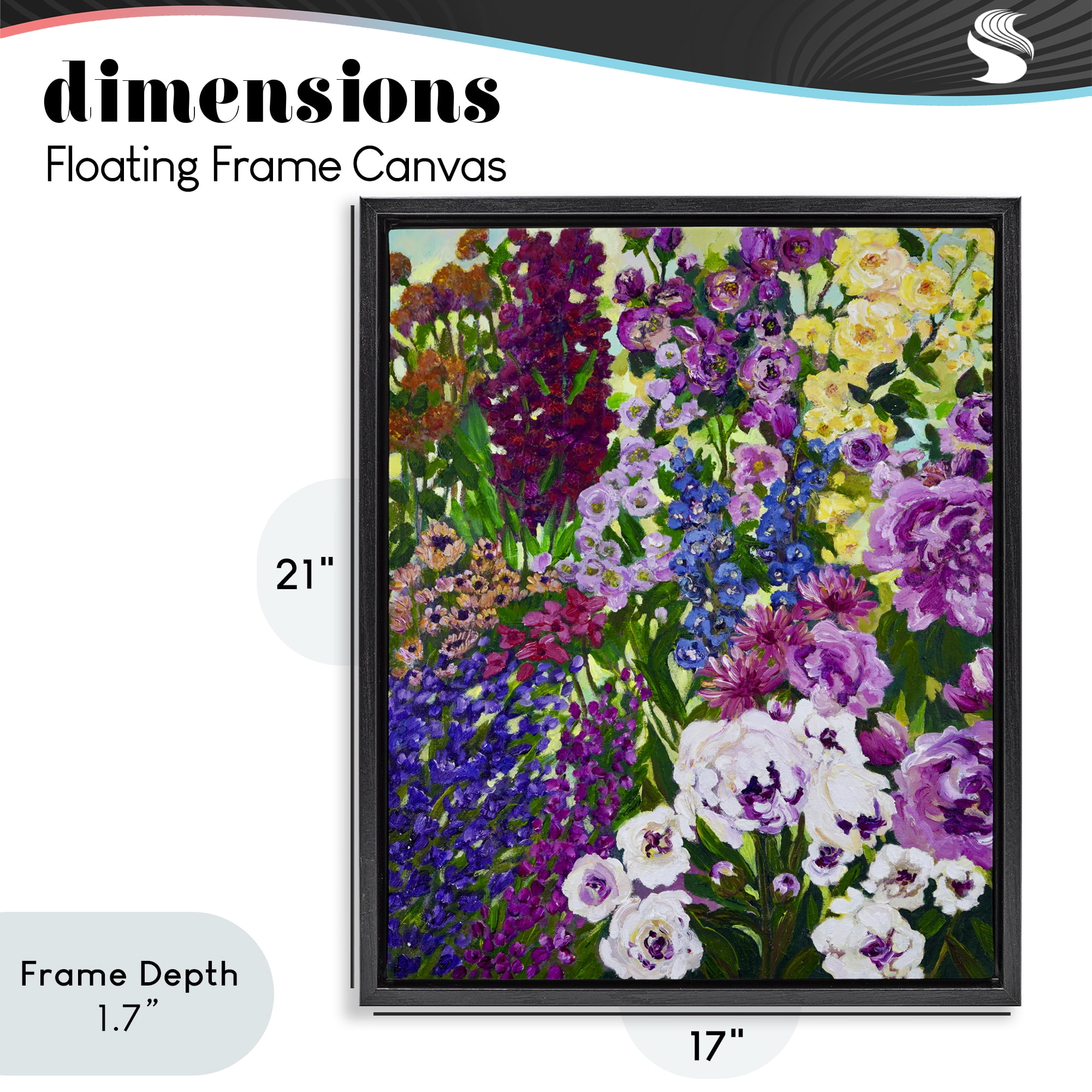 Stupell Industries Lush Greenhouse Garden Flowers Black Framed Floater Canvas Wall Art, design by Lee Ann Zirbes