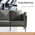 thumbnail image 3 of Modern Loveseat with Metal Legs Curved Arms Linen Leather Fabric Sofa for Living Room Grey, 3 of 8
