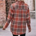 thumbnail image 7 of Towmus Womens Flannel Plaid Shirts Oversized Lightweight Long Sleeve Lapel Buffalo Plaid Button Down Shirt Blouse Tops, 7 of 7